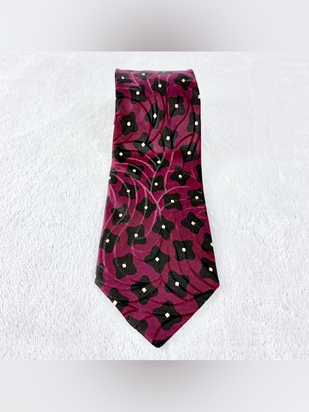 VTG Giorgio Armani Made in Italy 80s 90s Cravatte 100% Silk Art Deco Tie